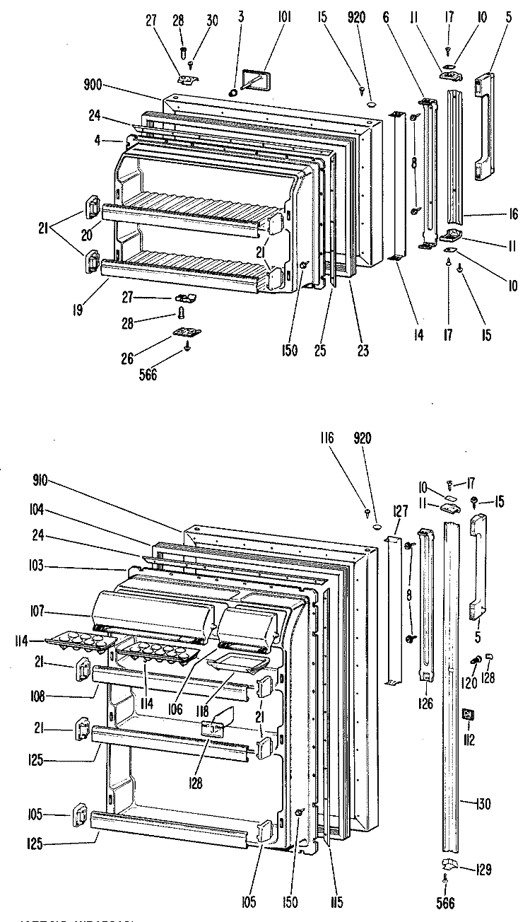Section Diagram and Parts List for CTX20GFBR  Hotpoint Refrigerator