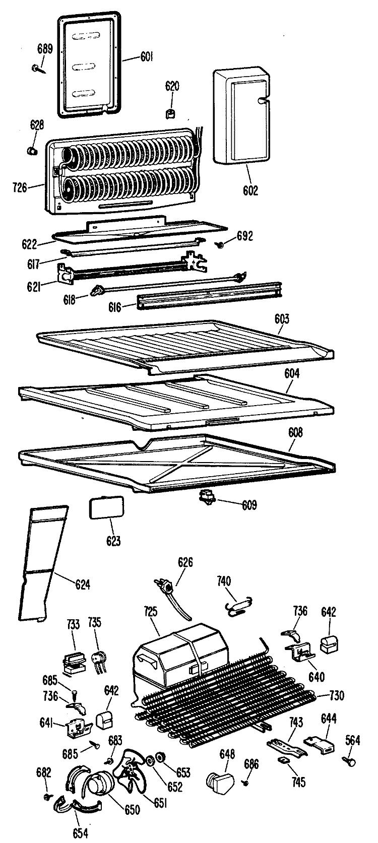 Section Diagram and Parts List for CTX20GFBR  Hotpoint Refrigerator