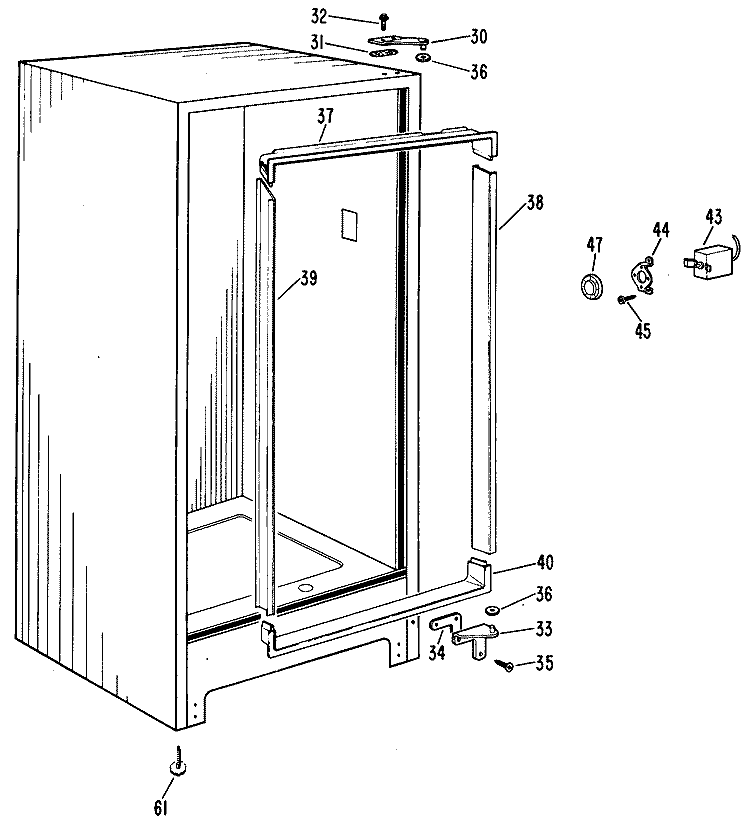 Section Diagram and Parts List for FV10CFB  Hotpoint Freezer