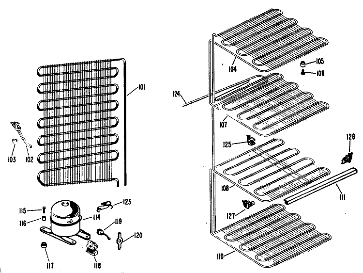 Section Diagram and Parts List for FV16CFB  Hotpoint Freezer
