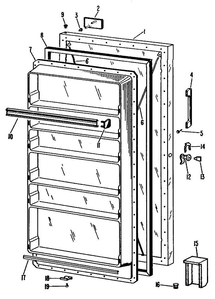 Section Diagram and Parts List for FV21CFB  Hotpoint Freezer