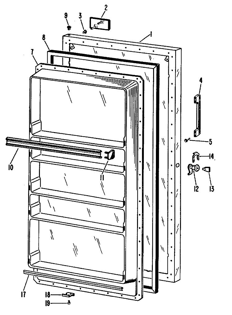Section Diagram and Parts List for FVF16EFB  Hotpoint Freezer