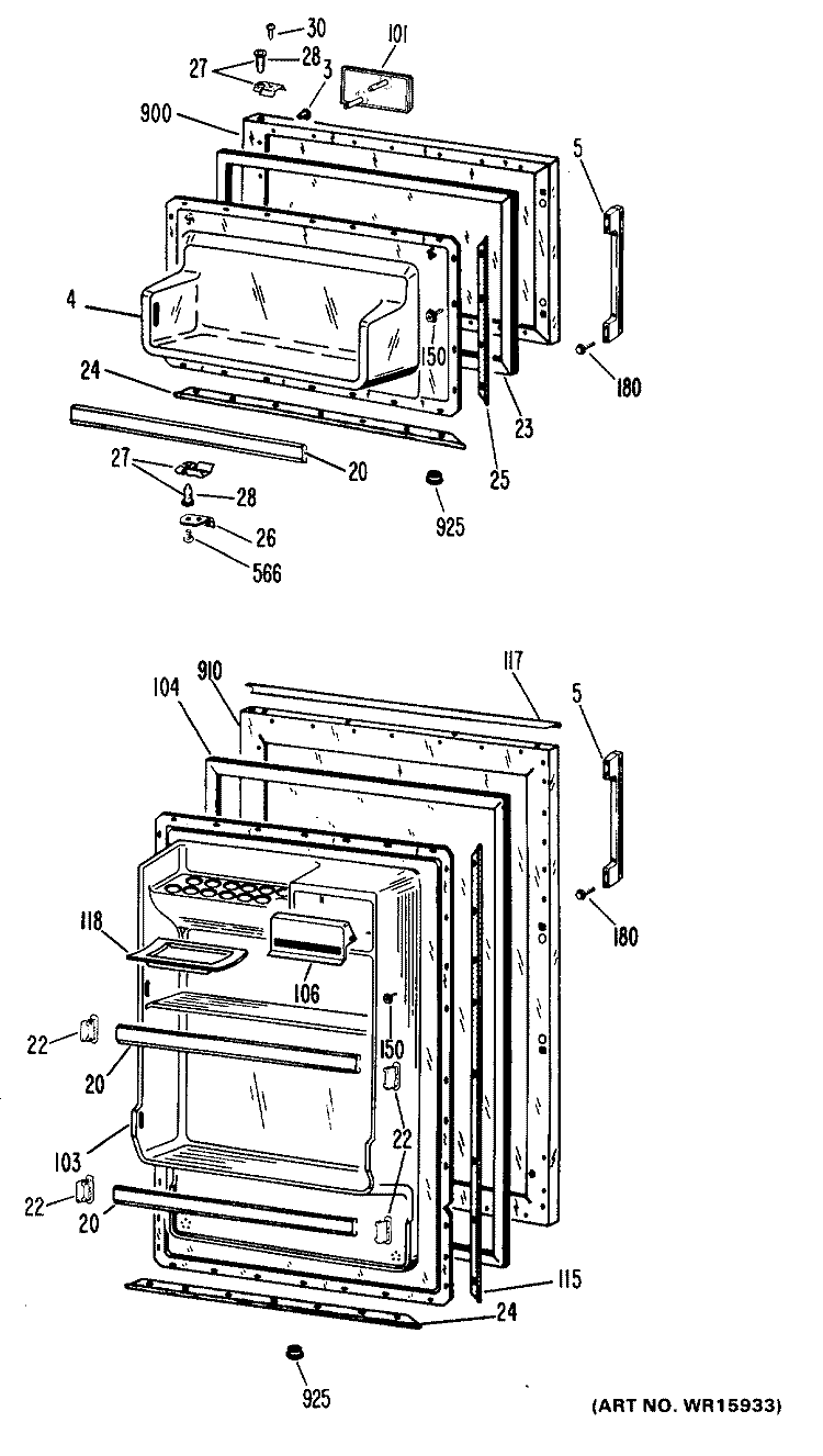 Section Diagram and Parts List for CTA14CFBR  Hotpoint Refrigerator