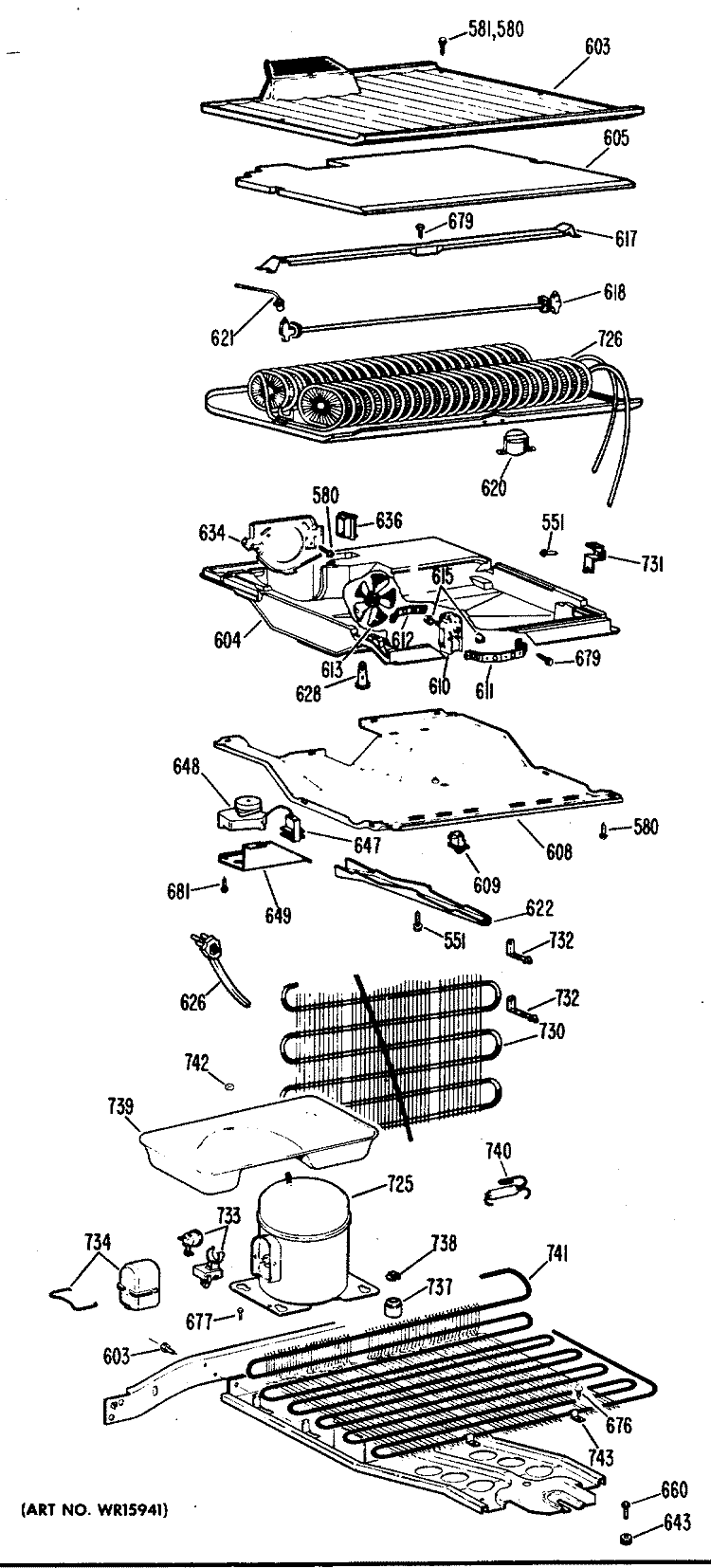 Section Diagram and Parts List for CTF16CGBL  Hotpoint Refrigerator