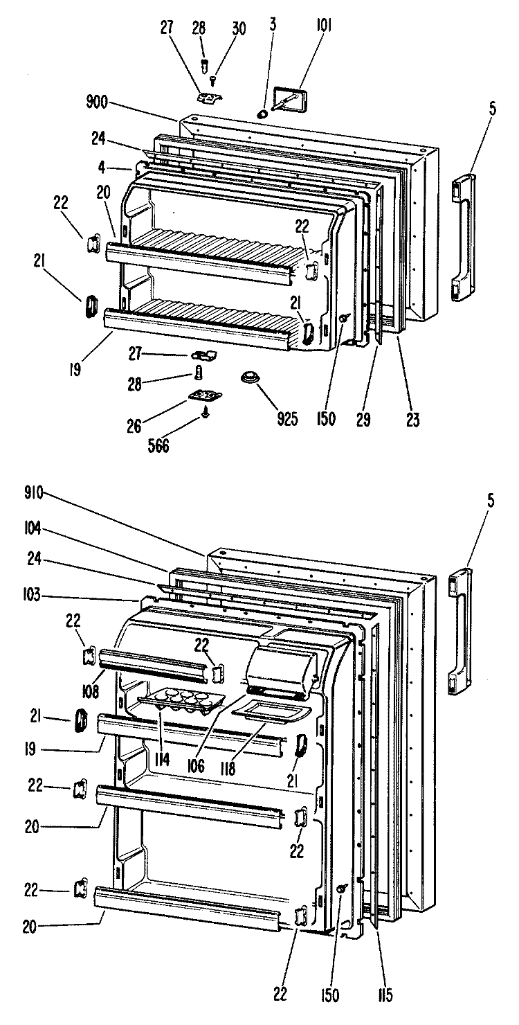 Section Diagram and Parts List for CTF14CGCL  Hotpoint Refrigerator