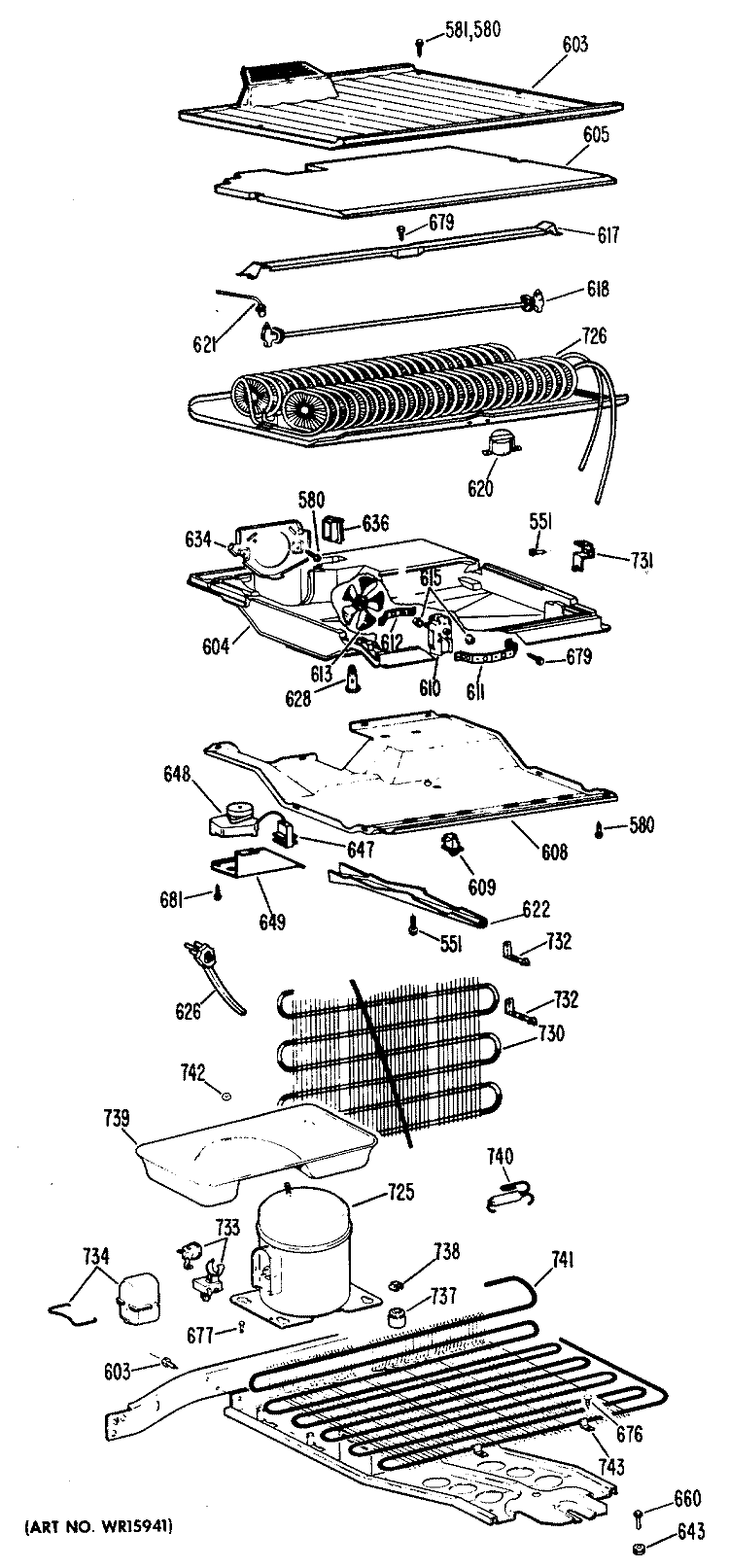 Section Diagram and Parts List for CTF14CGCL  Hotpoint Refrigerator