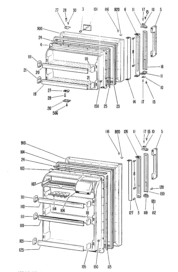 Section Diagram and Parts List for CTX18LGCR  Hotpoint Refrigerator