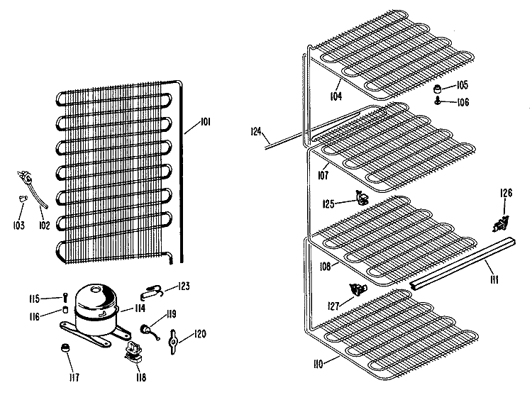 Section Diagram and Parts List for FV10CFC  Hotpoint Freezer
