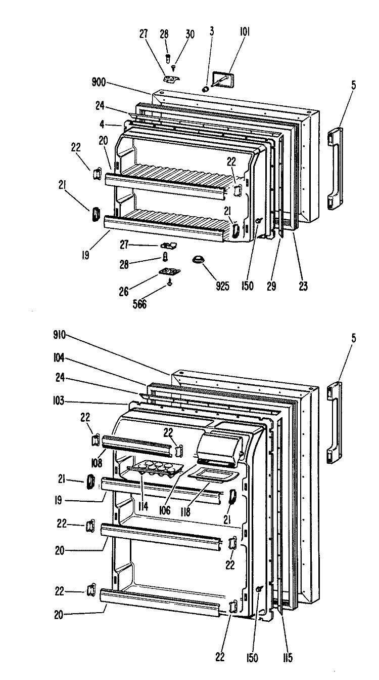 Section Diagram and Parts List for CTF14CGBR  Hotpoint Refrigerator