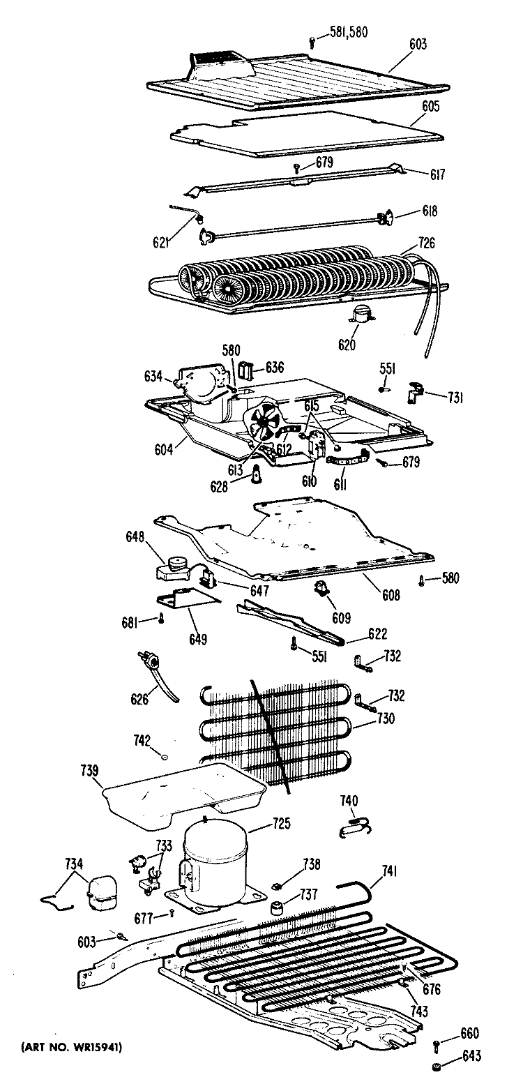 Section Diagram and Parts List for CTF14CGBR  Hotpoint Refrigerator