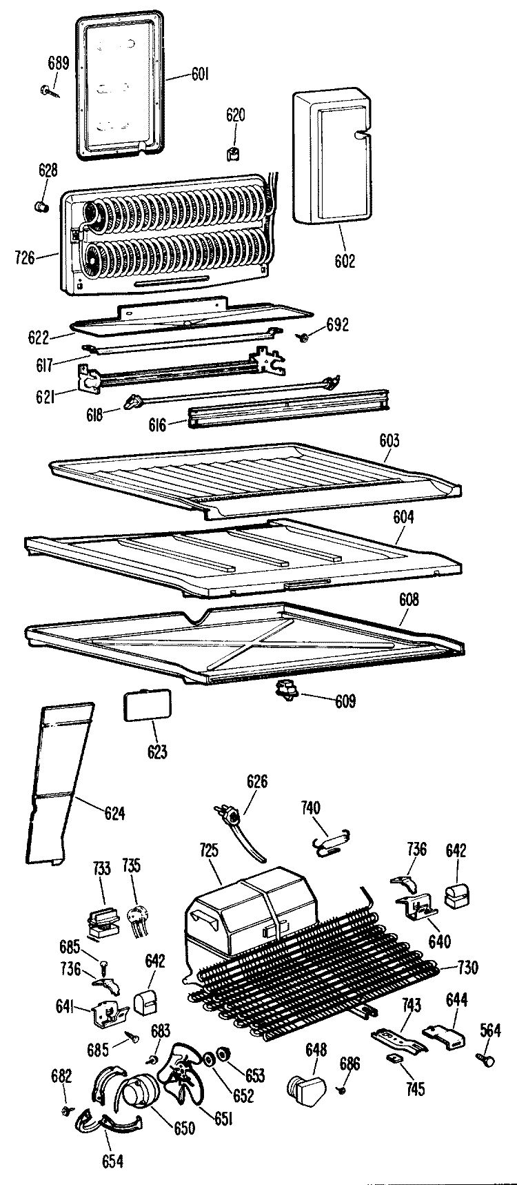 Section Diagram and Parts List for CTX20EGBR  Hotpoint Refrigerator