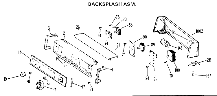 BACKSPLASH ASM. Diagram and Parts List for DLB2450BDL  Hotpoint Dryer