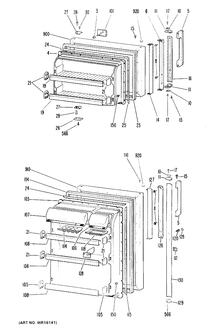 Section Diagram and Parts List for CTX18GGRR  Hotpoint Refrigerator