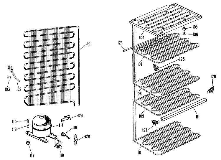 Section Diagram and Parts List for FV21CJB  Hotpoint Freezer