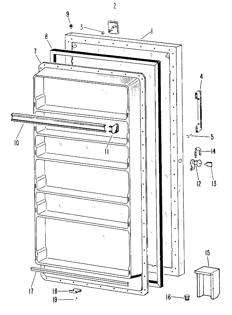 Section Diagram and Parts List for FV19CJB  Hotpoint Freezer