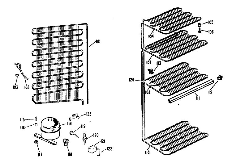 Section Diagram and Parts List for FV19CJB  Hotpoint Freezer