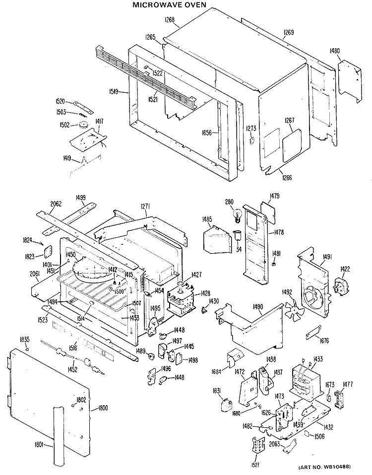 MICROWAVE OVEN Diagram and Parts List for RK961G*J1  Hotpoint Microwave Oven Combo