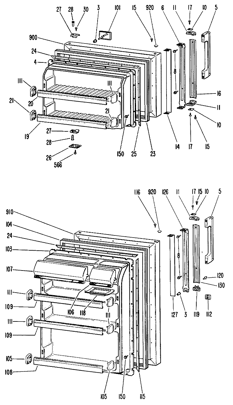 Section Diagram and Parts List for CTX18HHBR  Hotpoint Refrigerator