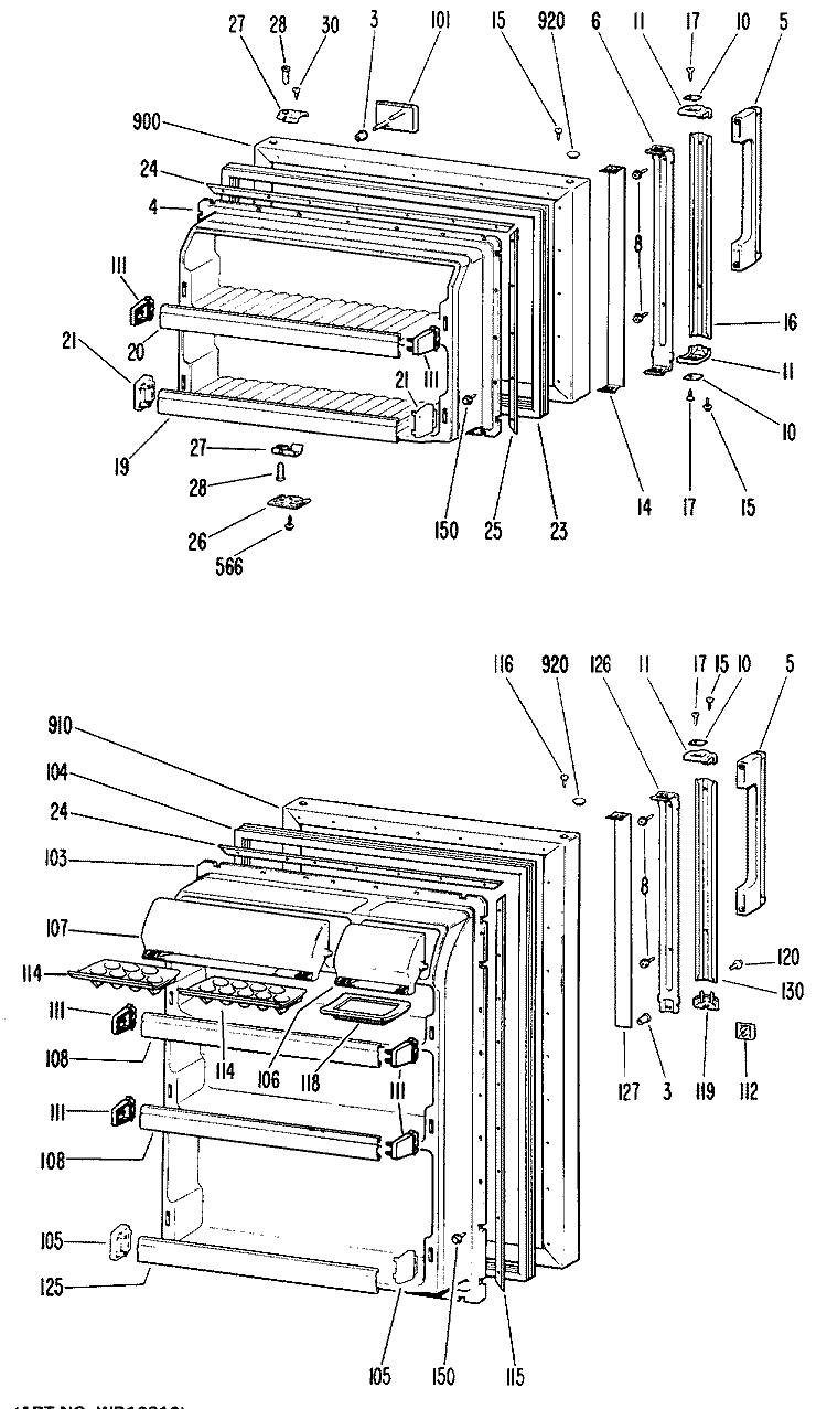 Section Diagram and Parts List for CTX20EGRR  Hotpoint Refrigerator