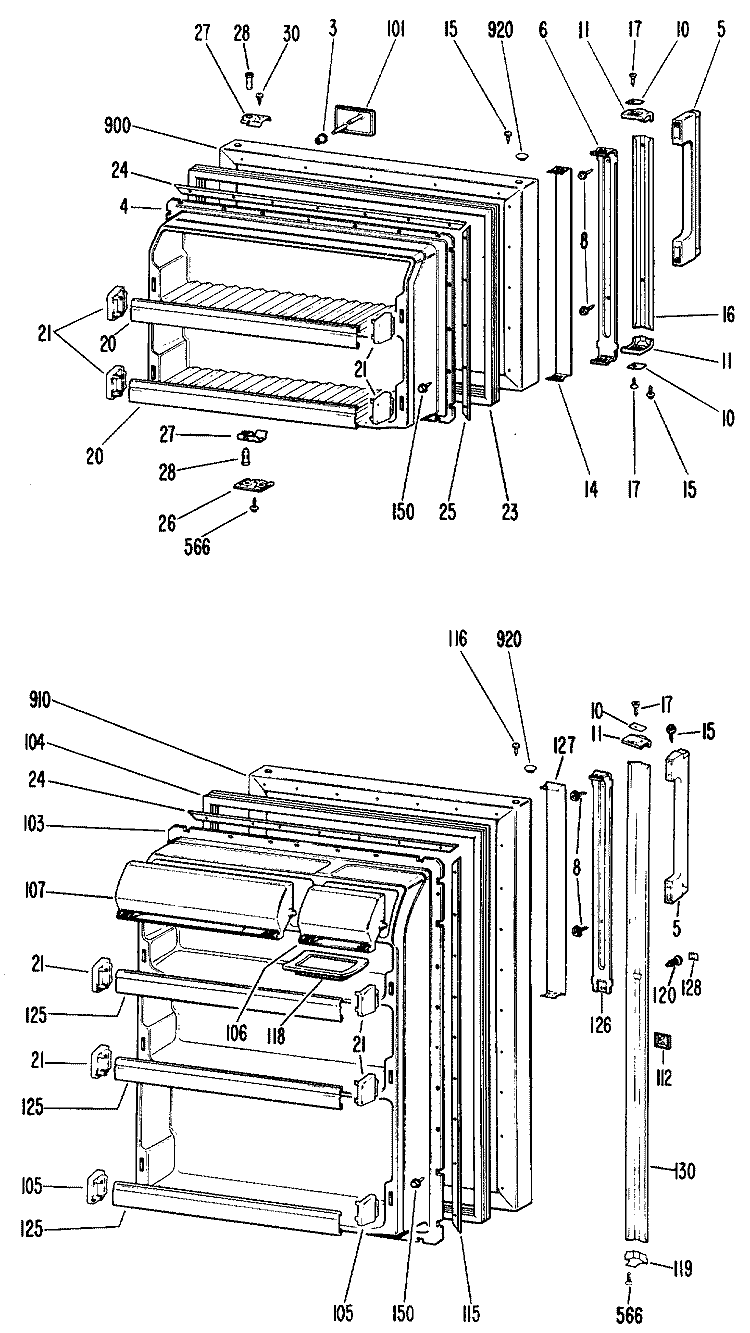 Section Diagram and Parts List for CTX20GHBR  Hotpoint Refrigerator