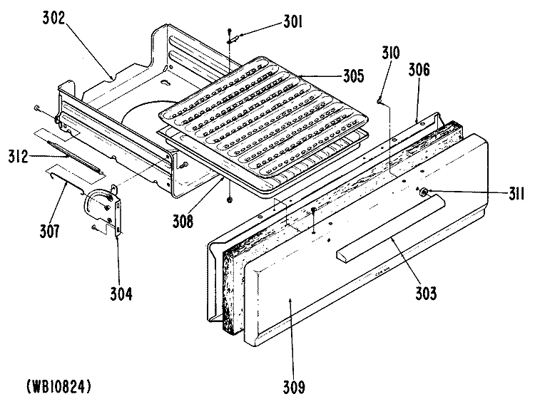 Section Diagram and Parts List for RGB628GEJ1  Hotpoint Range