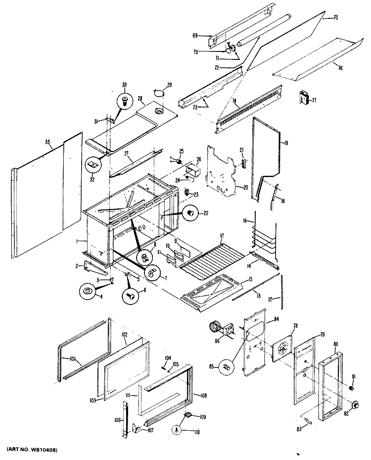 Section Diagram and Parts List for RGH647GEH3  Hotpoint Range