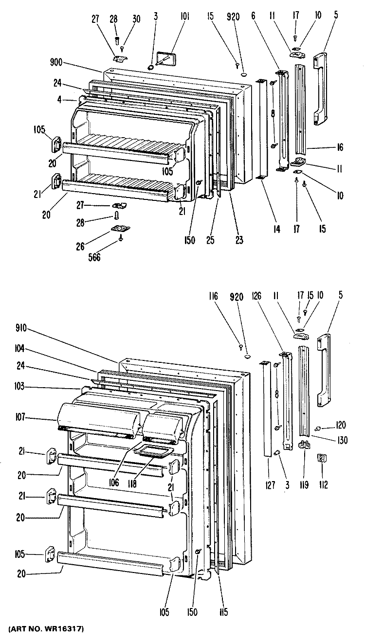Section Diagram and Parts List for CTX23GHCR  Hotpoint Refrigerator