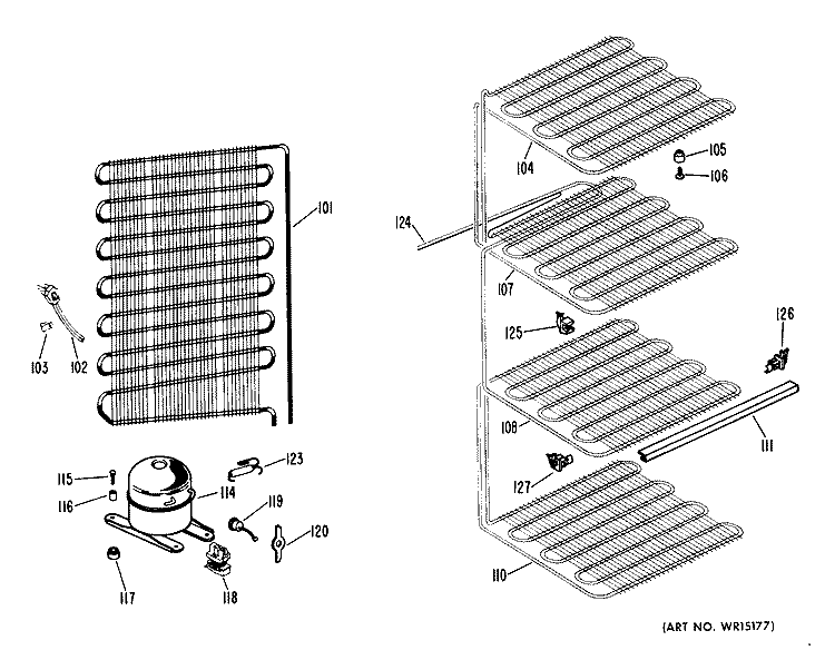 Section Diagram and Parts List for FV10CJD  Hotpoint Freezer