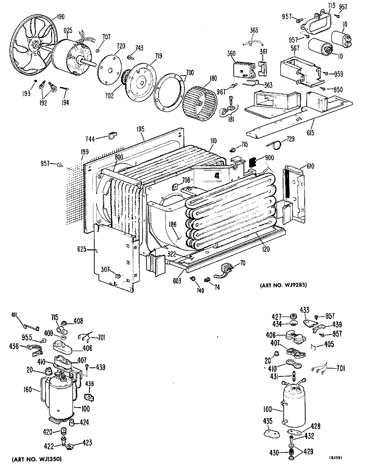 Section Diagram and Parts List for KQX06LAC1  Hotpoint Air Conditioner