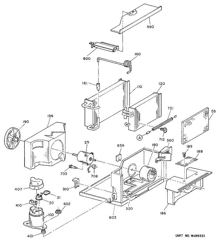 Section Diagram and Parts List for KCM08FAX1  Hotpoint Air Conditioner