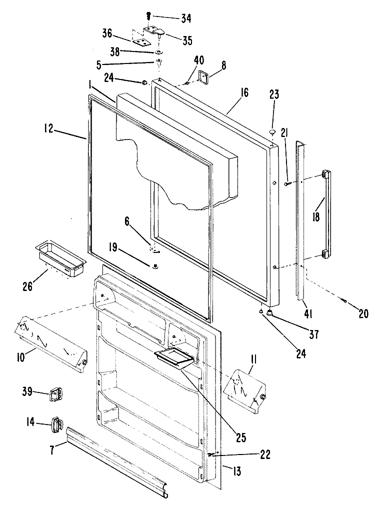 REFRIGERATOR DOOR PARTS Diagram and Parts List for CCX20GJB  General Electric Refrigerator