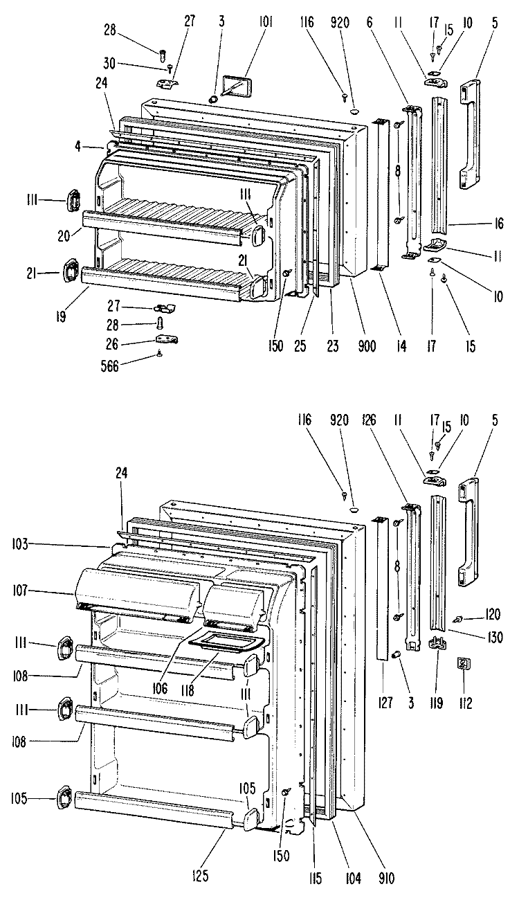 Section Diagram and Parts List for CTX18CJB  Hotpoint Refrigerator