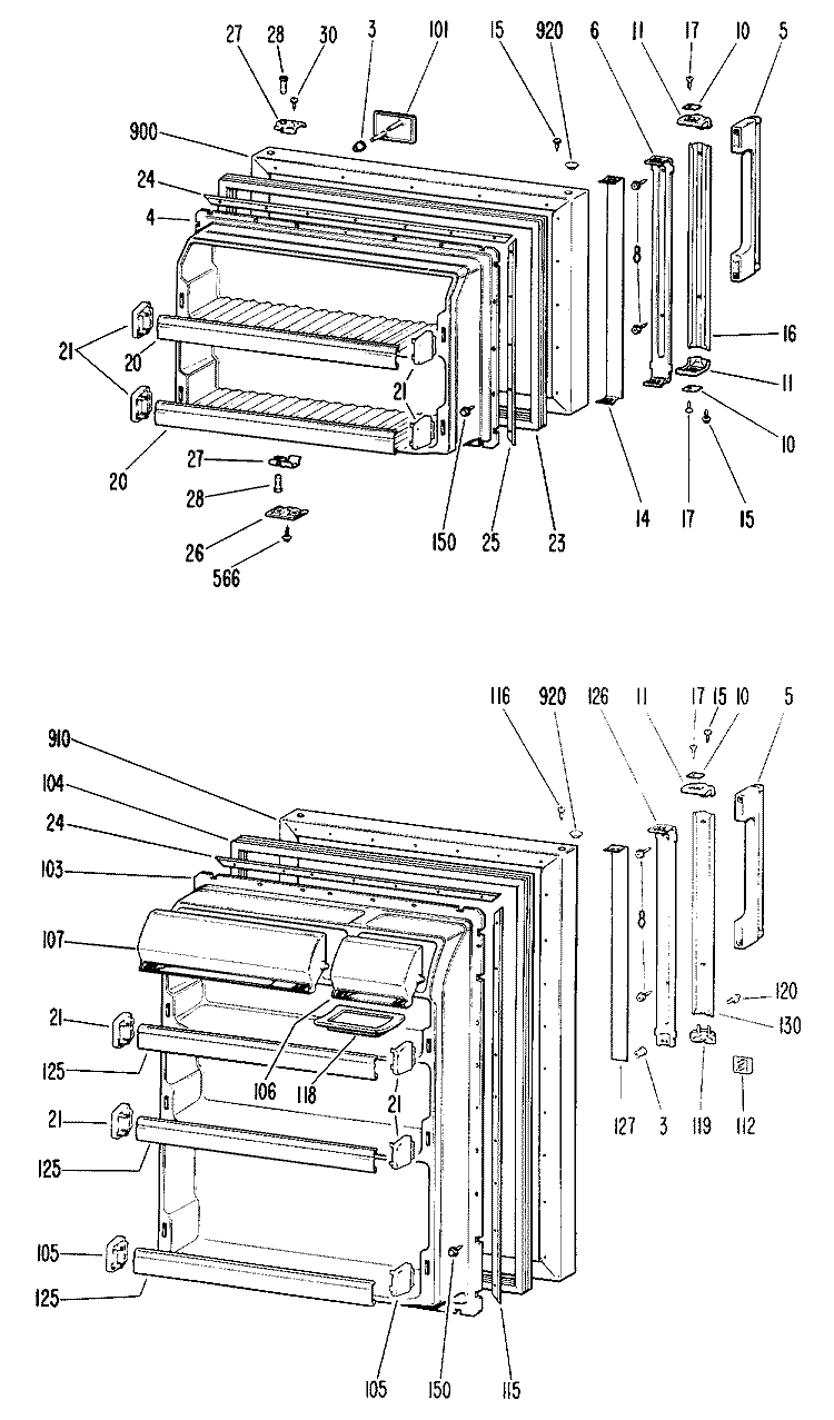 Section Diagram and Parts List for CTX20GJBR  Hotpoint Refrigerator