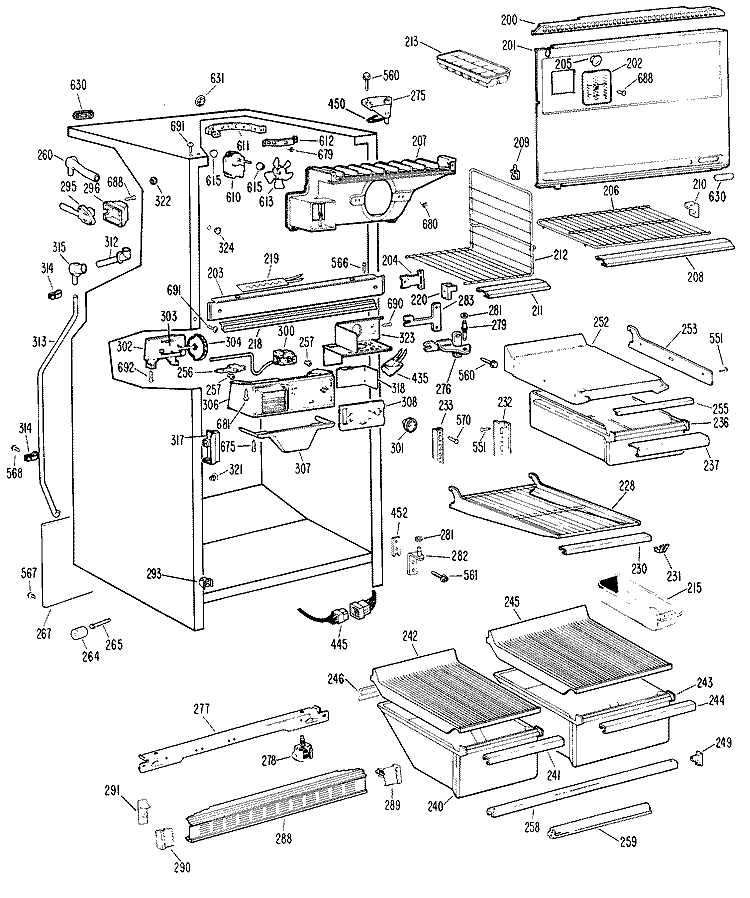 Section Diagram and Parts List for CTX20EJBR  Hotpoint Refrigerator