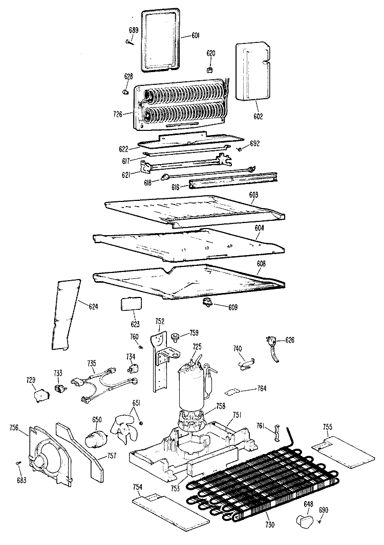 Section Diagram and Parts List for CTX20EJBR  Hotpoint Refrigerator