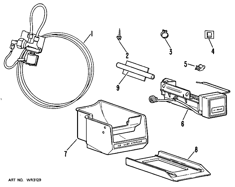 AUTOMATIC ICEMAKER KIT Diagram and Parts List for UK KIT 5  Hotpoint Ice Maker