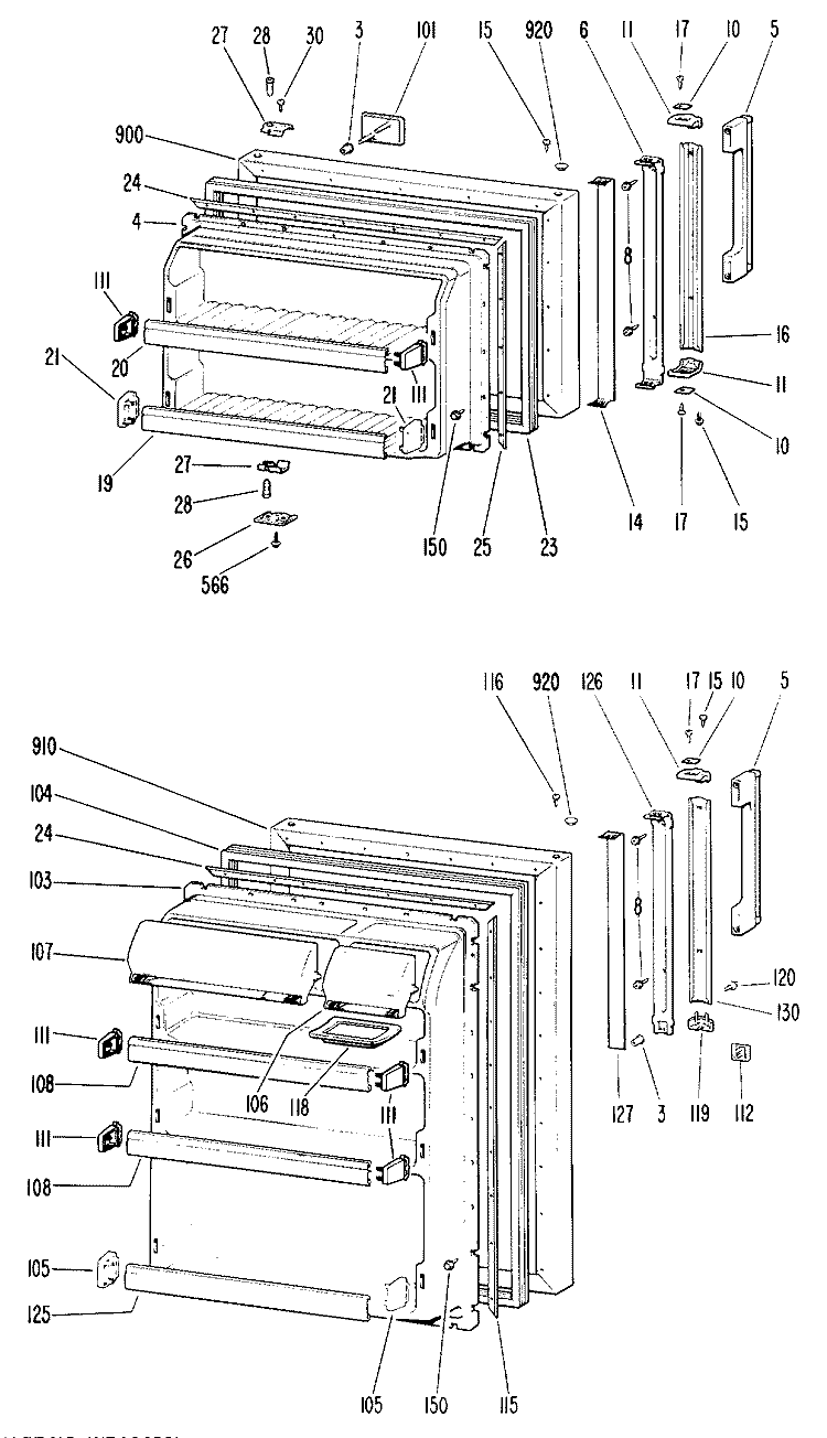 Section Diagram and Parts List for CTX20PJBR  Hotpoint Refrigerator