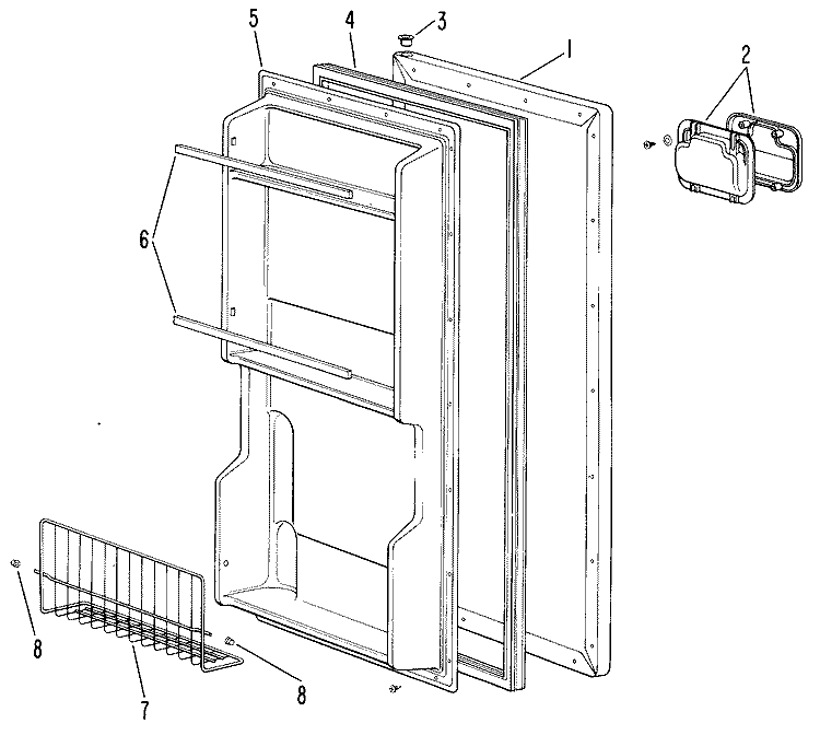 Section Diagram and Parts List for SSD4CJC  Hotpoint Refrigerator