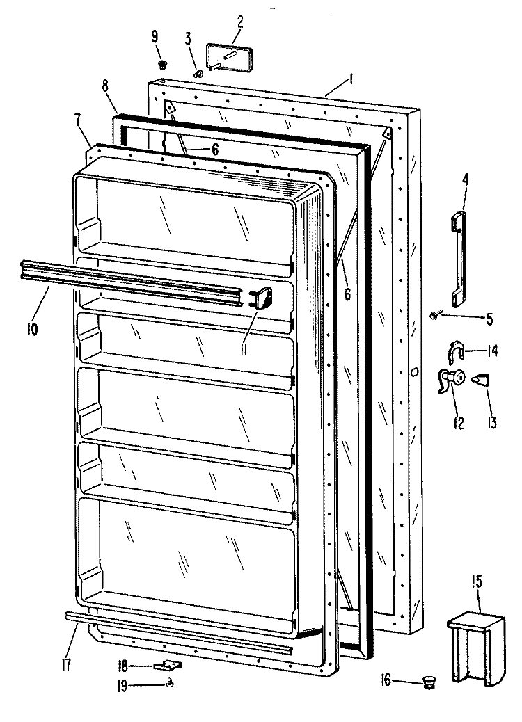 Section Diagram and Parts List for FV21CKB  Hotpoint Freezer