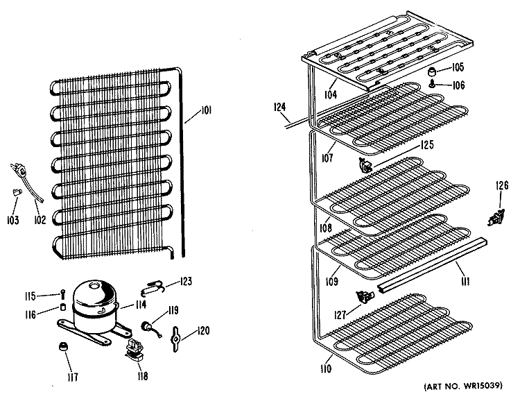 Section Diagram and Parts List for FV21CKB  Hotpoint Freezer