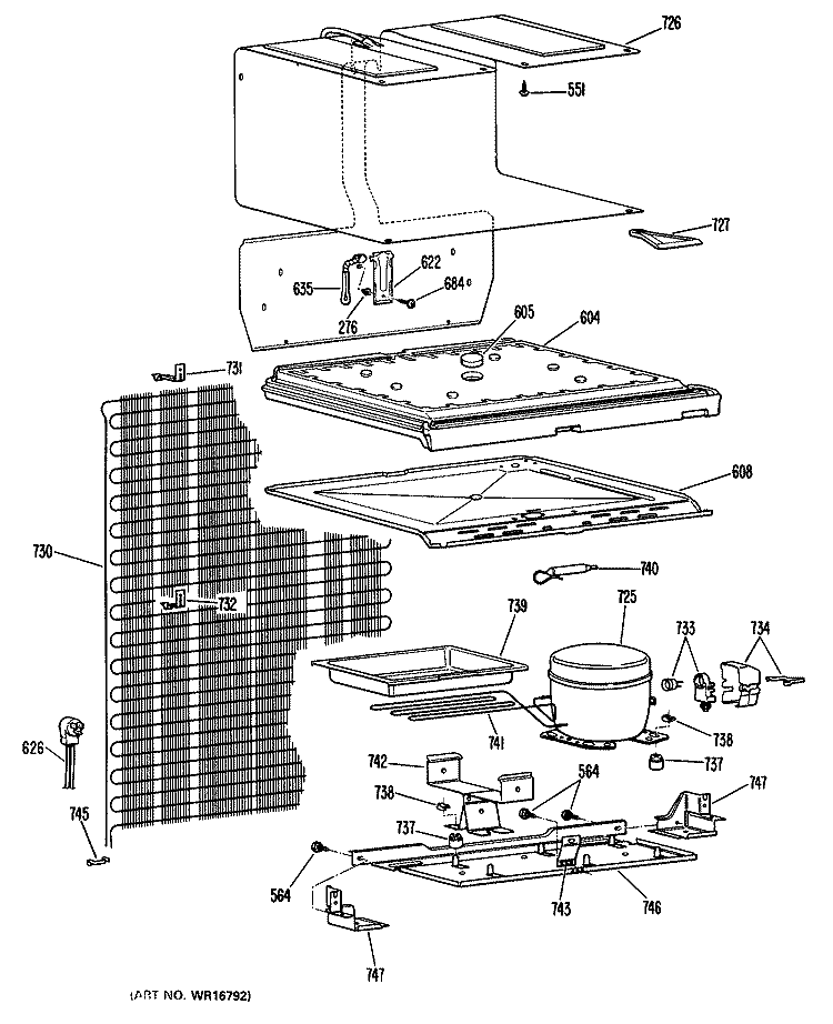 Section Diagram and Parts List for CTA13CJCRWH  Hotpoint Refrigerator
