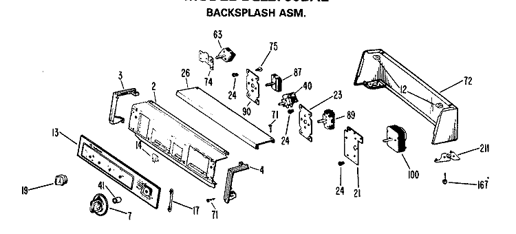 BACKSPLASH Diagram and Parts List for DLL2750BAL  Hotpoint Dryer