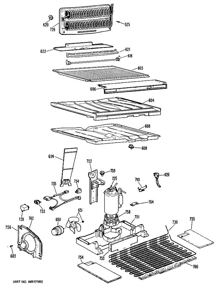 Section Diagram and Parts List for CTX24EKBR  Hotpoint Refrigerator