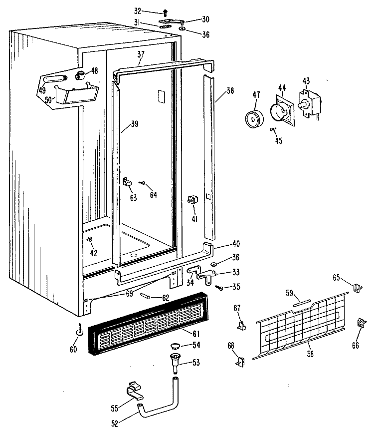Section Diagram and Parts List for FV16CLD  Hotpoint Freezer