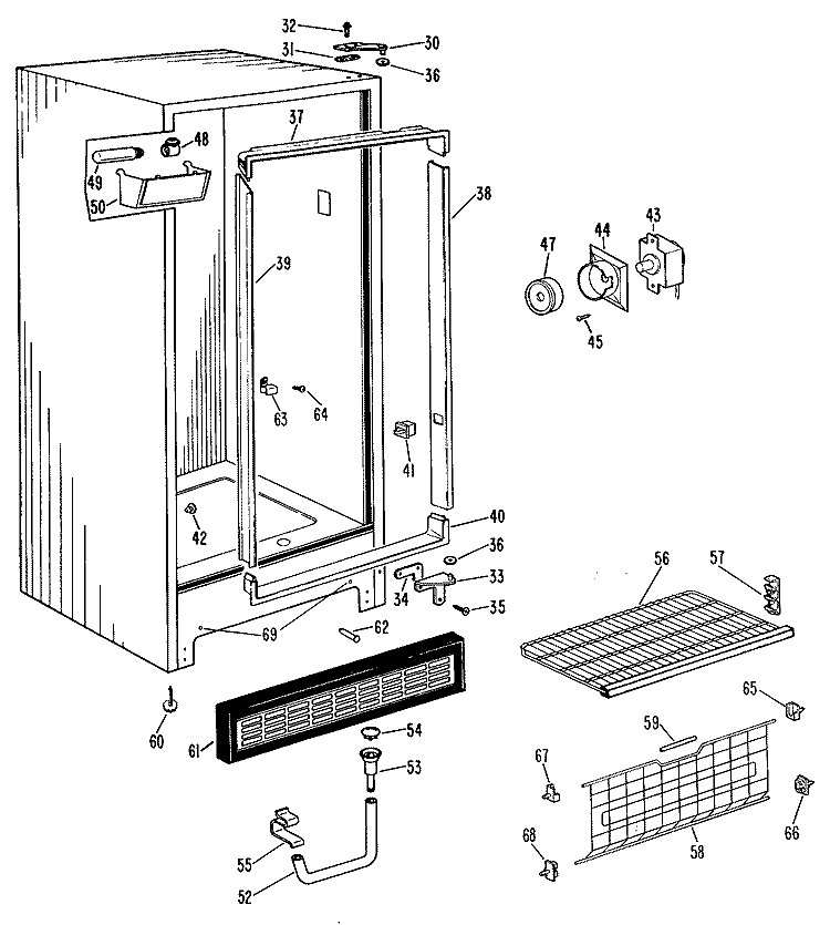Section Diagram and Parts List for FV19CLD  Hotpoint Freezer