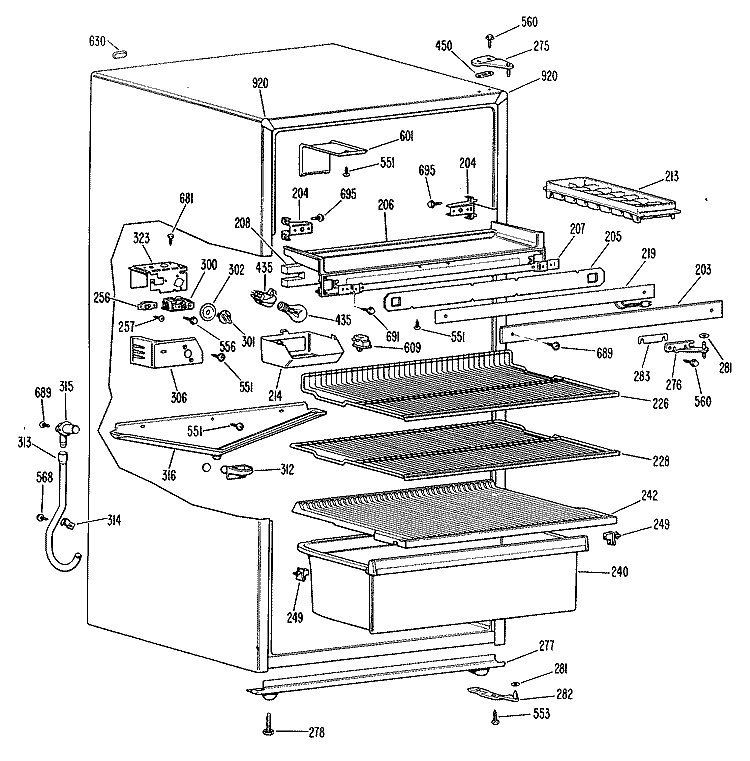 Section Diagram and Parts List for CTA15CLBRWH  Hotpoint Refrigerator
