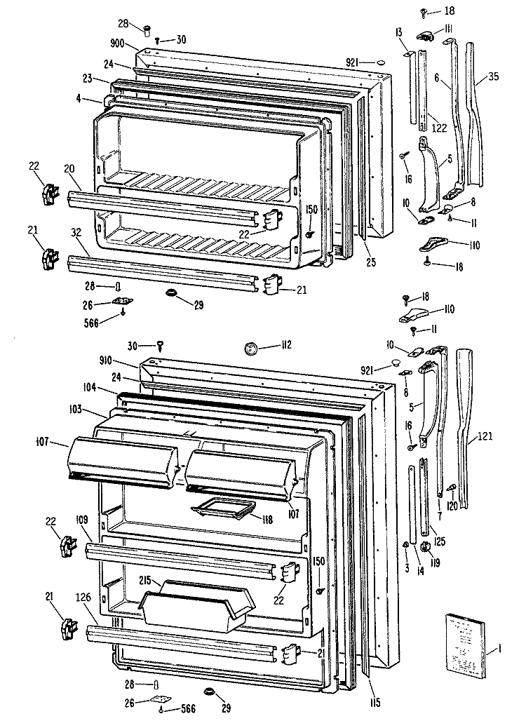 Section Diagram and Parts List for CTX24GPERAD  Hotpoint Refrigerator