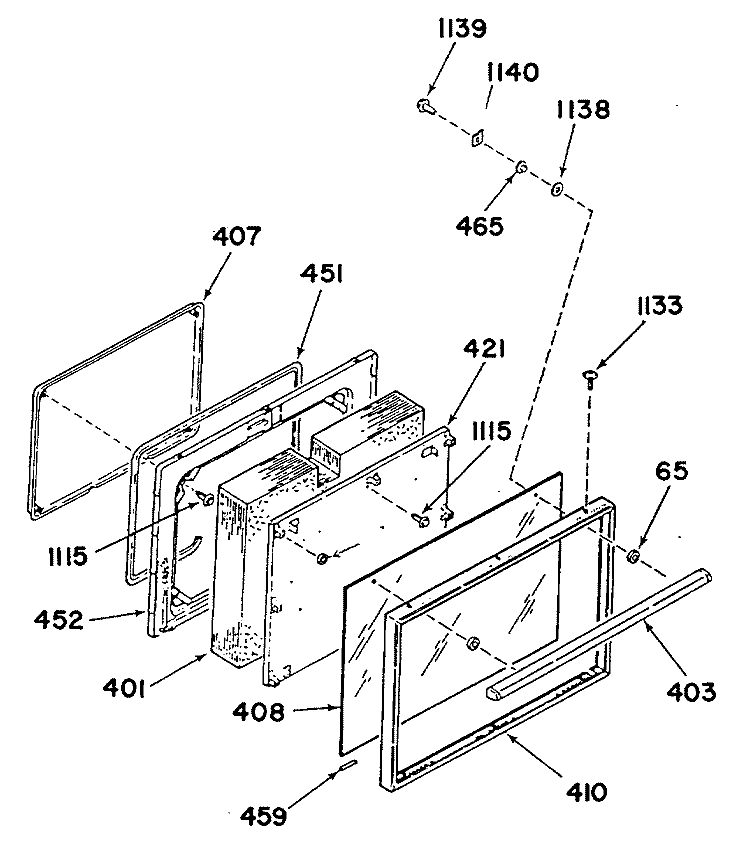 Section Diagram and Parts List for 14788L0  General Electric Range