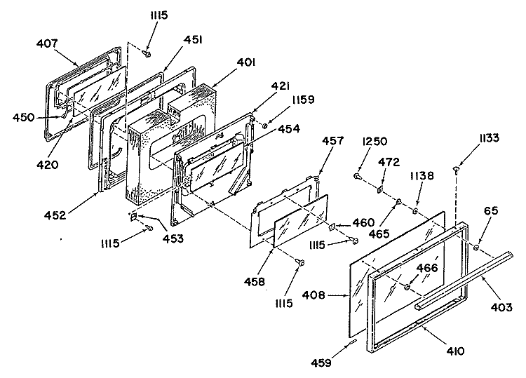 Section Diagram and Parts List for 14888B0  General Electric Range
