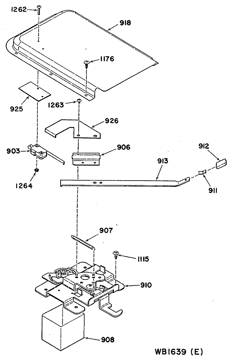 Section Diagram and Parts List for 24588B0  General Electric Range